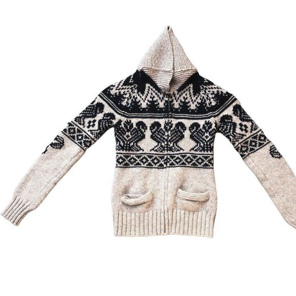 Aritzia TNA 100% Lambswool Cardigan Knit Sweater Medium - Picture 5 of 8